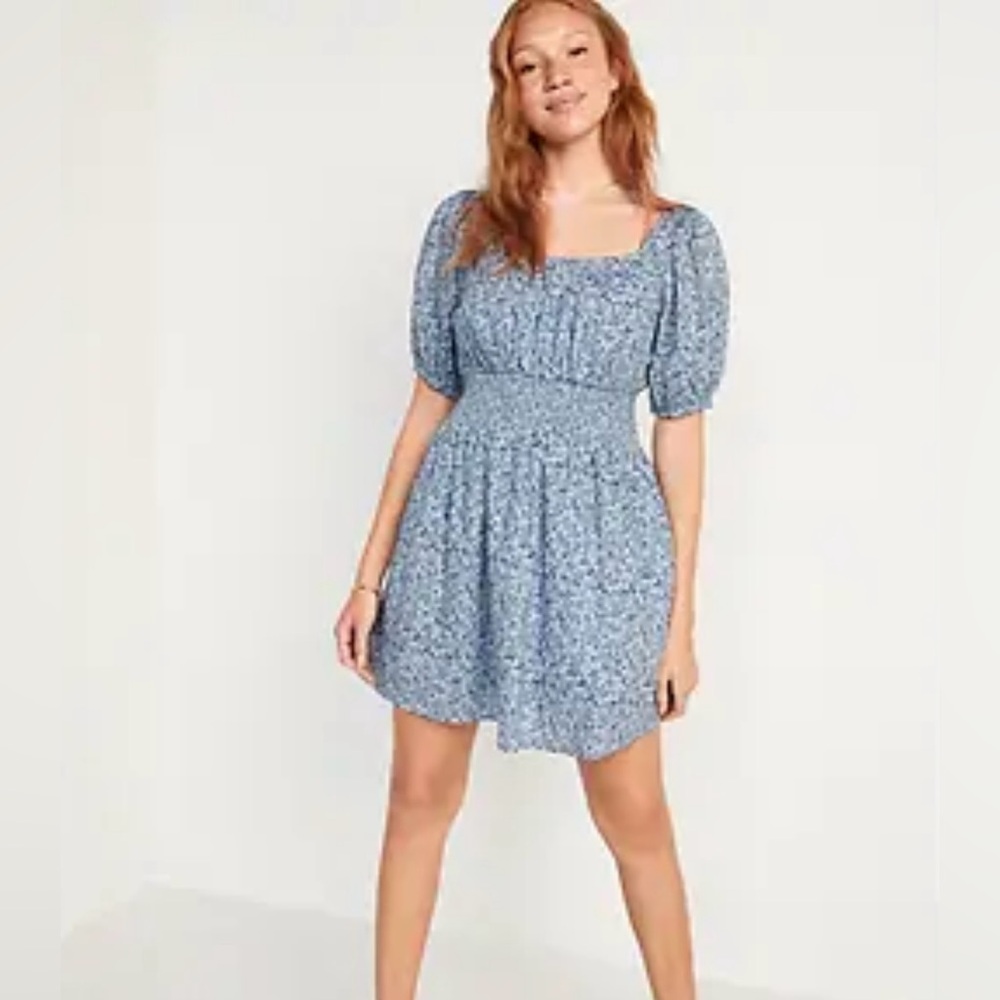 Old Navy | Blue Paisley Cottage-core Mini Dress